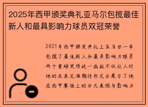 2025年西甲颁奖典礼亚马尔包揽最佳新人和最具影响力球员双冠荣誉